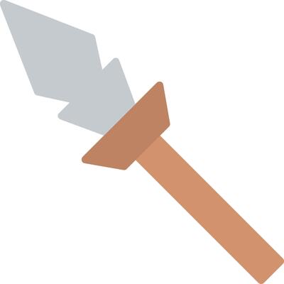 A wooden spear with a sharp point