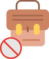 A briefcase with a red cross and a no sign vector