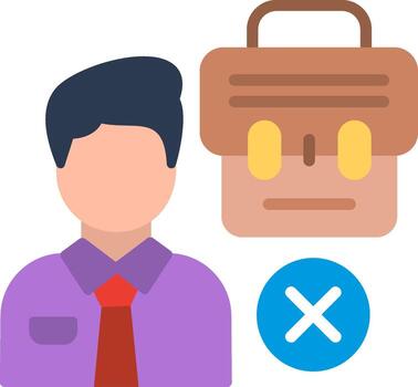 A man with a briefcase and a cross next to it vector