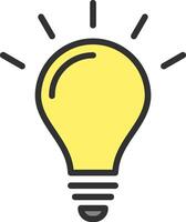 A light bulb icon on a white background vector