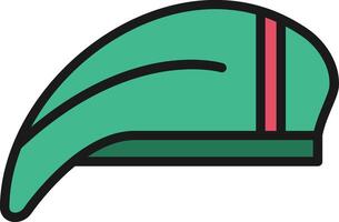 A green hat with a red stripe vector