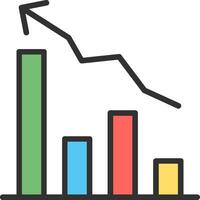 An icon of a bar chart with an upward arrow vector