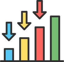 An icon of a bar chart with arrows going up vector