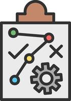 A clipboard with gears and arrows on it vector