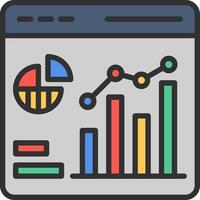A graph chart icon with a bar chart vector