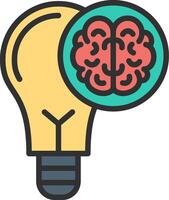 A light bulb with a brain inside vector