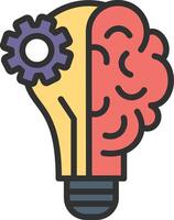 A light bulb with a brain inside vector