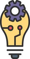 A light bulb with gears inside it vector