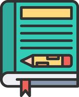 A book with pencil and paper icon vector