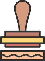 A stamp with a sandwich on top of it vector