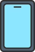 A blue tablet with a blank screen vector