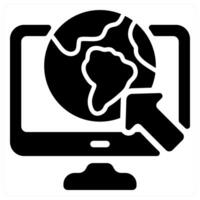 A computer monitor with an arrow pointing to the earth vector