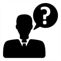 A man with a question mark on his head vector