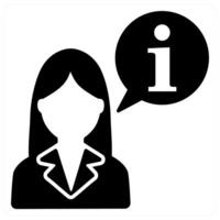 A woman with a speech bubble with the word i vector