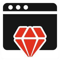 Website Reputation icon concept in red color vector