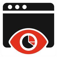Impression Report icon concept in red color vector