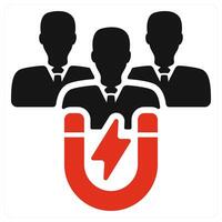 Customer Attraction icon concept in red color vector