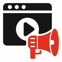 Advertising icon concept in red color vector