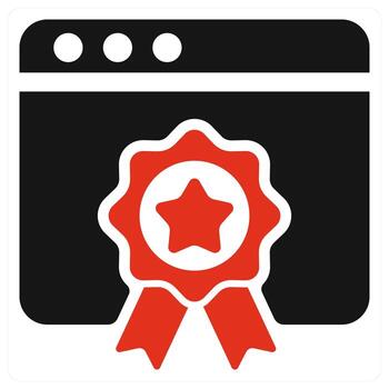Website Ranking icon concept in red color vector