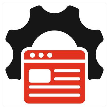 sitio web mejoramiento icono concepto en rojo color vector