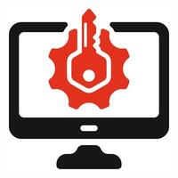 Keyword Generator icon concept in red color vector