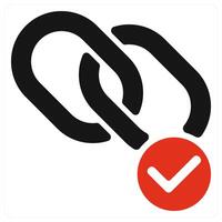 Backlink Checker icon concept in red color vector