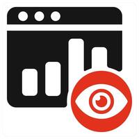 Page View icon concept in red color vector