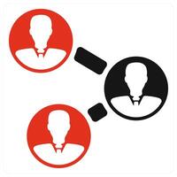 Business Connectivity icon concept in red color vector