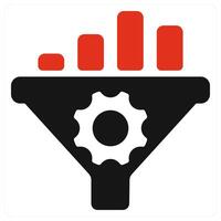 Seo Conversion Rate icon concept in red color vector