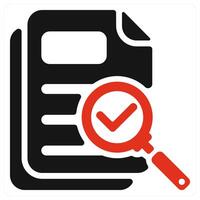 Proofreading icon concept in red color vector
