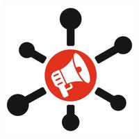Marketing Network icon concept in red color vector