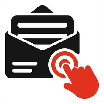 Email Subscription icon concept in red color vector