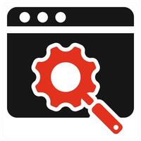 Search Engine Optimization icon concept in red color vector