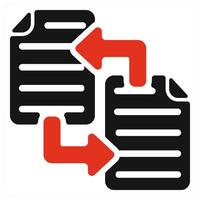 File Transfer icon concept in red color vector