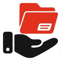 File Sharing icon concept in red color vector