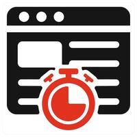 Website Speed icon concept in red color vector