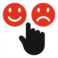 Emoji Feedback icon concept in red color vector