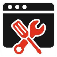 Website Optimization icon concept in red color vector