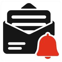 Email Alert icon concept in red color vector