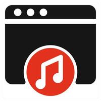 Online Music icon concept in red color vector