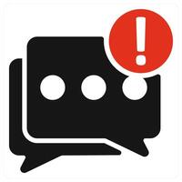 Chat Notification icon concept in red color vector