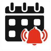Reminder icon concept in red color vector