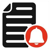 File Notification icon concept in red color vector
