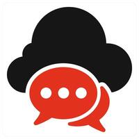 Cloud Communication icon concept in red color vector