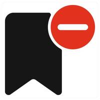 Remove Bookmark icon concept in red color vector
