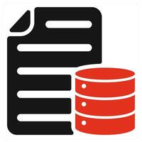 Database Document icon concept in red color vector