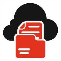 File Storage icon concept in red color vector