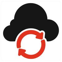 Cloud Update icon concept in red color vector