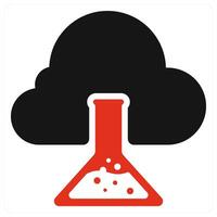 Cloud Research icon concept in red color vector