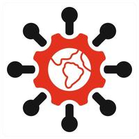 Global Technology icon concept in red color vector
